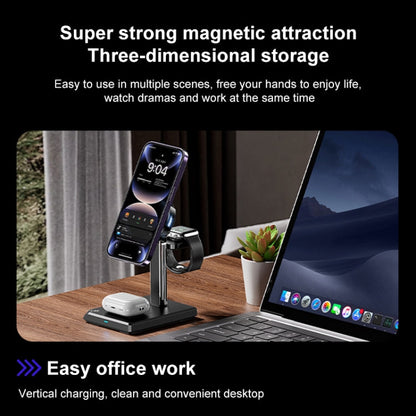 WK WP-U176 15W 4 in 1 Magnetic Cooling Wireless Charging Holder(Black)