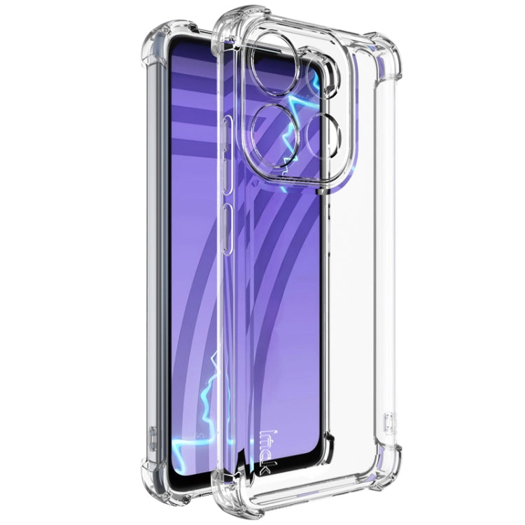 Pour Tecno POP 7 / POP 7 Pro Coque de téléphone antichoc à quatre coins de la série IMAK UX-4 (transparent)