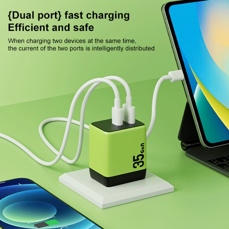 WK WP-U36 35W USB-C / Type-C, USB GaN Fast Charger, Plug Type:EU Plug(Green)