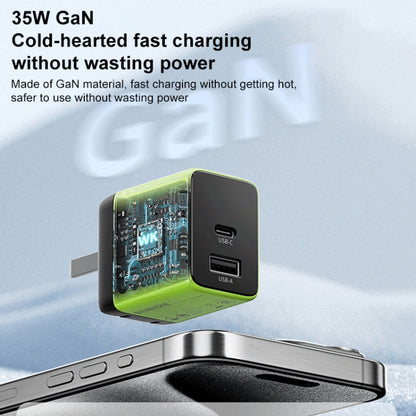 WK WP-U36 35W USB-C / Type-C, USB GaN Fast Charger, Plug Type:EU Plug(Green)