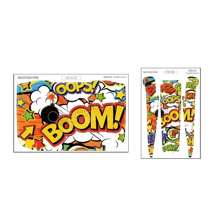 Pour autocollant de protection de corps de drone DJI Neo (Graffiti Boom)
