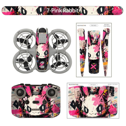 For DJI Neo Drone Body Remote Control Protective Sticker(Pink Rabbit)
