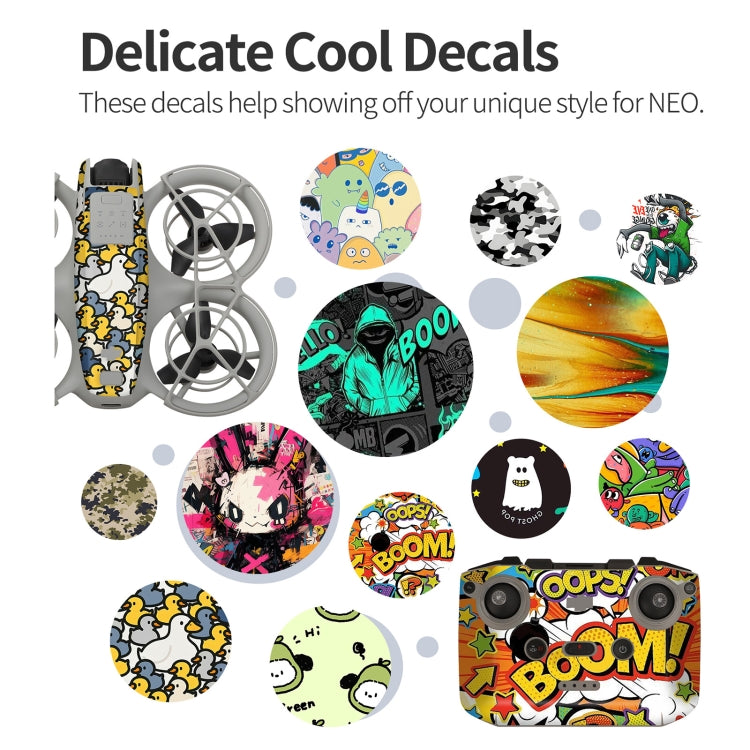 For DJI Neo Drone Body Remote Control Protective Sticker(Green Hat Man)