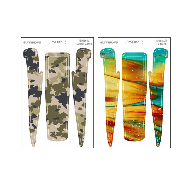Pour DJI Neo 2pcs Combo Autocollants de protection pour corps de drone (Camouflage Désert + Peinture)