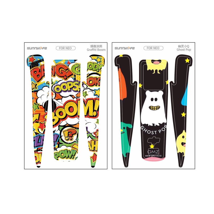 Pour DJI Neo 2pcs Combo Autocollants de Protection de Corps de Drone (Graffiti Boom + Ghost Pop)