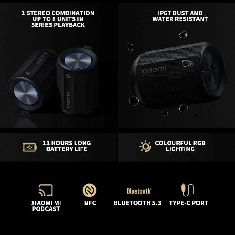 Haut-parleur Bluetooth Xiaomi Mini compatible connexion NFC (Café clair)