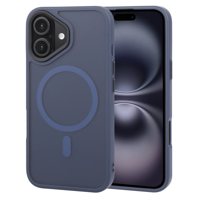 Pour iPhone 16 Coque de téléphone magnétique MagSafe GEBEI Skin Feel (Bleu)