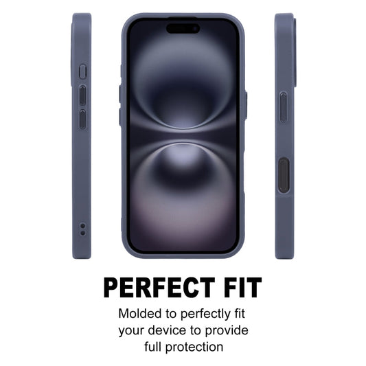 For iPhone 16 GEBEI Skin Feel MagSafe Magnetic Phone Case(Blue)