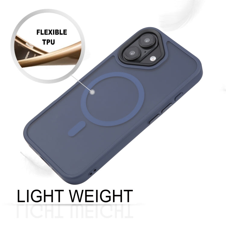 Pour iPhone 16 Coque de téléphone magnétique MagSafe GEBEI Skin Feel (Bleu)