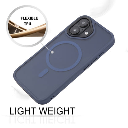 Pour iPhone 16 Coque de téléphone magnétique MagSafe GEBEI Skin Feel (Bleu)