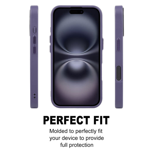 For iPhone 16 GEBEI Skin Feel MagSafe Magnetic Phone Case(Purple)