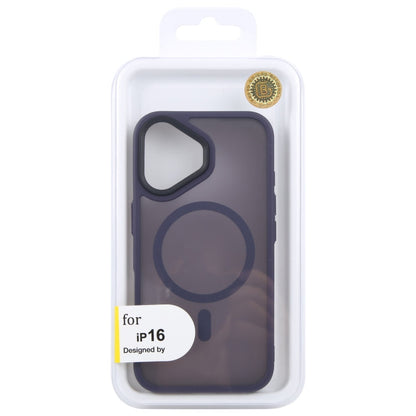 For iPhone 16 GEBEI Skin Feel MagSafe Magnetic Phone Case(Purple)