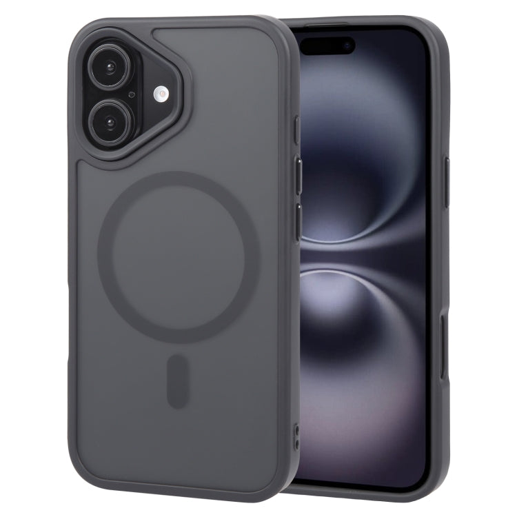 Pour iPhone 16 Plus Coque de téléphone magnétique MagSafe GEBEI Skin Feel (Noir)