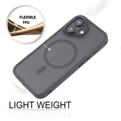 Pour iPhone 16 Plus Coque de téléphone magnétique MagSafe GEBEI Skin Feel (Noir)