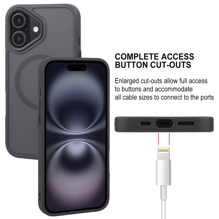Pour iPhone 16 Plus Coque de téléphone magnétique MagSafe GEBEI Skin Feel (Noir)