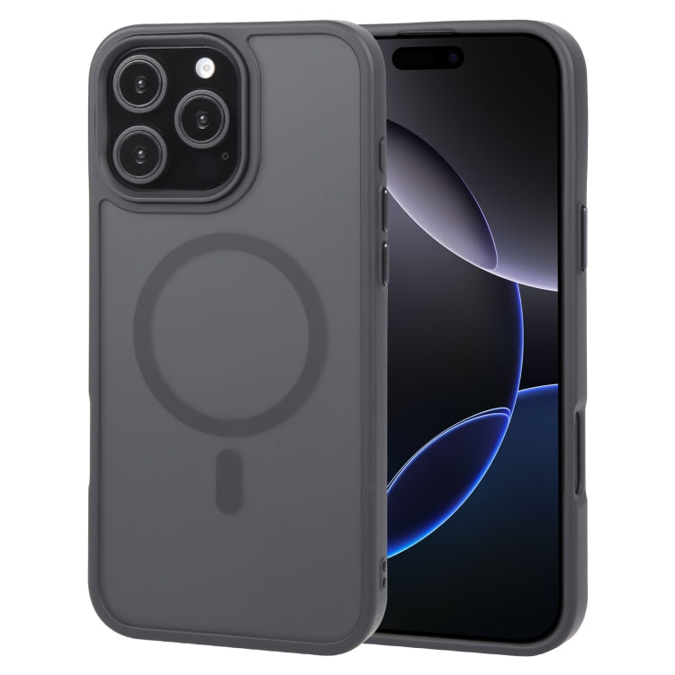 Pour iPhone 16 Pro Max GEBEI Étui de téléphone magnétique MagSafe Sensation peau (Noir)