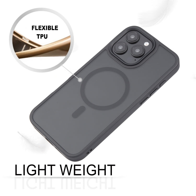 Pour iPhone 16 Pro Max GEBEI Étui de téléphone magnétique MagSafe Sensation peau (Noir)