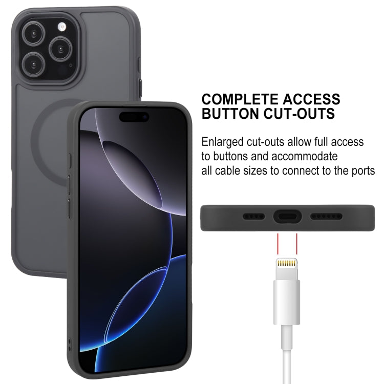 Pour iPhone 16 Pro Max GEBEI Étui de téléphone magnétique MagSafe Sensation peau (Noir)