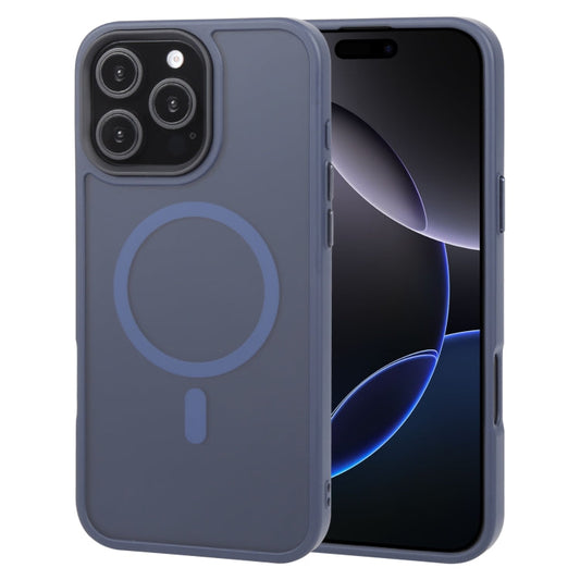 For iPhone 16 Pro Max GEBEI Skin Feel MagSafe Magnetic Phone Case(Blue)