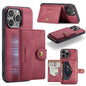 For iPhone 16 Pro Max JEEHOOD J01 Retro Magnetic Detachable Wallet Phone Case(Red)