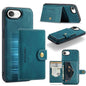 For iPhone 17e / 16e JEEHOOD J01 Retro Magnetic Detachable Wallet Phone Case(Blue)