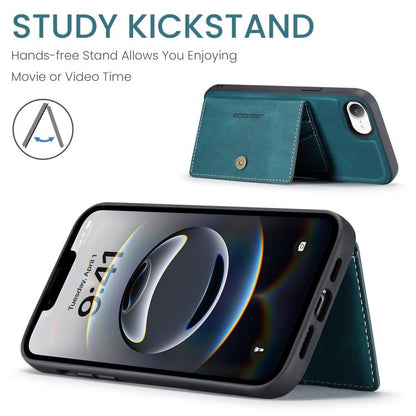 For iPhone 17e / 16e JEEHOOD J01 Retro Magnetic Detachable Wallet Phone Case(Blue)