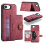 For iPhone 17e / 16e JEEHOOD J01 Retro Magnetic Detachable Wallet Phone Case(Red)