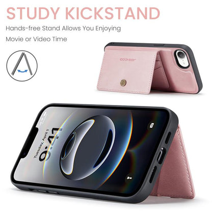 For iPhone 17e / 16e JEEHOOD J01 Retro Magnetic Detachable Wallet Phone Case(Pink)