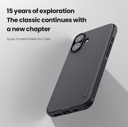 For iPhone 16 NILLKIN Frosted Shield Pro PC + TPU Phone Case(Black)