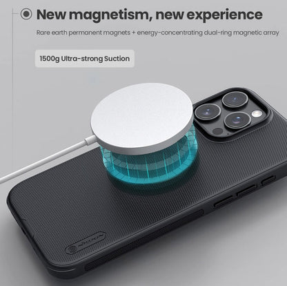 For iPhone 16 Pro NILLKIN Frosted Shield Pro Magnetic Magsafe Phone Case(Blue)