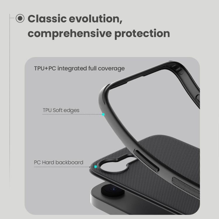 Pour iPhone 16e NILLKIN Frosted Shield Pro Magnetic Magsafe Coque de Téléphone (Noir)
