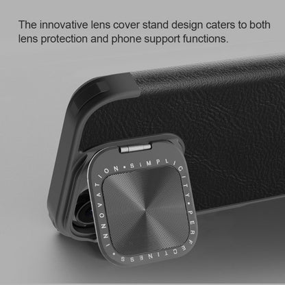 For iPhone 16 NILLKIN Qin Prop Series Flip Camera Cover Design Leather Phone Case(Brown)