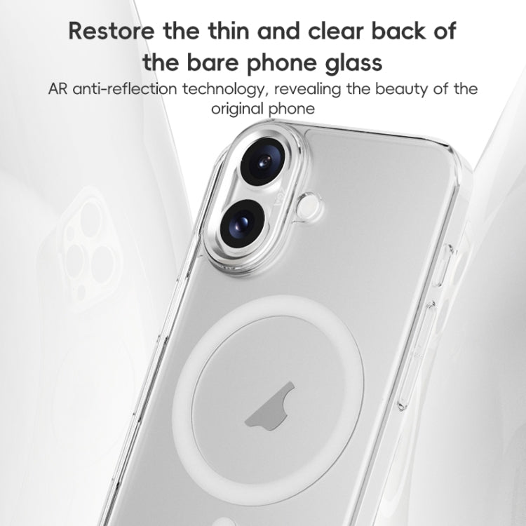 For iPhone 16 Plus ZGA Magsafe Clear PC Tempered Glass Phone Case(Transparent)
