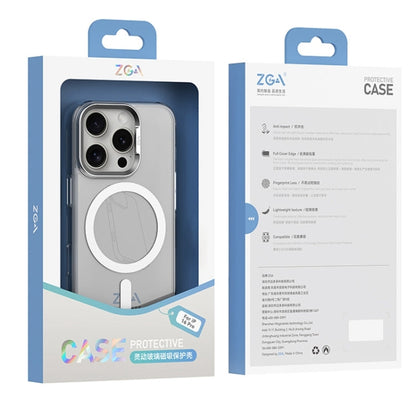For iPhone 16 Plus ZGA Magsafe Clear PC Tempered Glass Phone Case(Transparent)