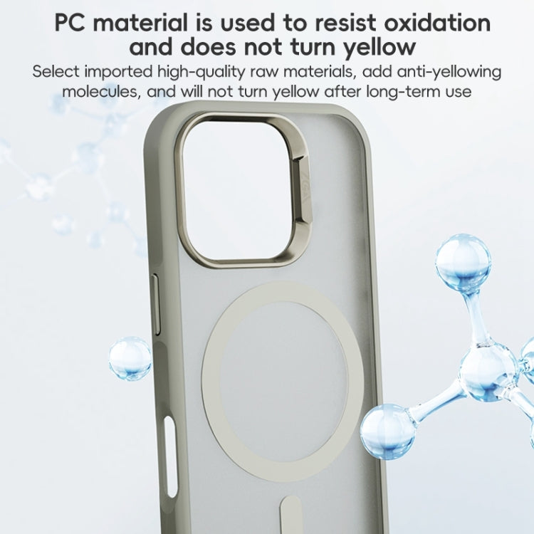 For iPhone 16 Pro ZGA Magsafe Frosted PC Hybrid TPU Phone Case(Black)