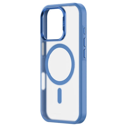 Pour iPhone 16 Plus ZGA Coque de téléphone hybride givrée PC TPU Magsafe (Bleu)