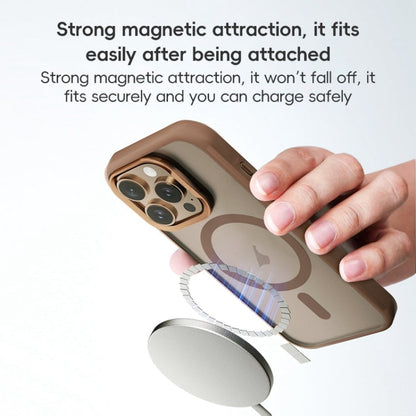 For iPhone 16 ZGA Magsafe Frosted PC Hybrid TPU Phone Case(Blue)