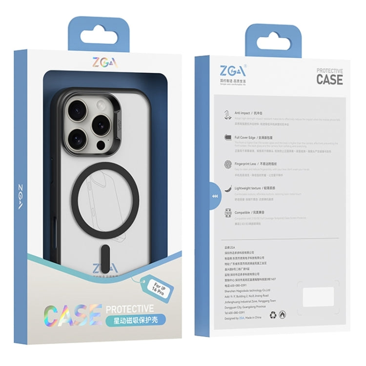 Pour iPhone 16 Plus ZGA Coque de téléphone hybride givrée PC TPU Magsafe (Bleu)