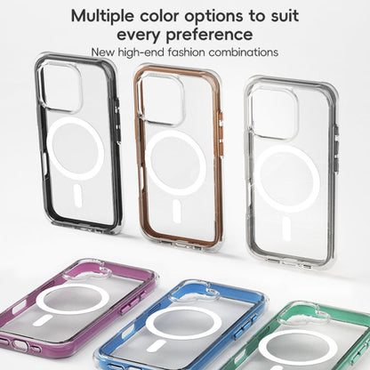 For iPhone 16 Pro ZGA Colorful Airbag Magsafe PC Hybrid TPU Phone Case(Black)