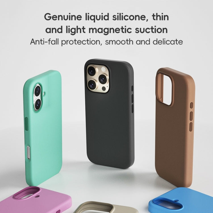 For iPhone 16 Pro Max ZGA Colorful Liquid Silicone Magsafe Phone Case(Black)