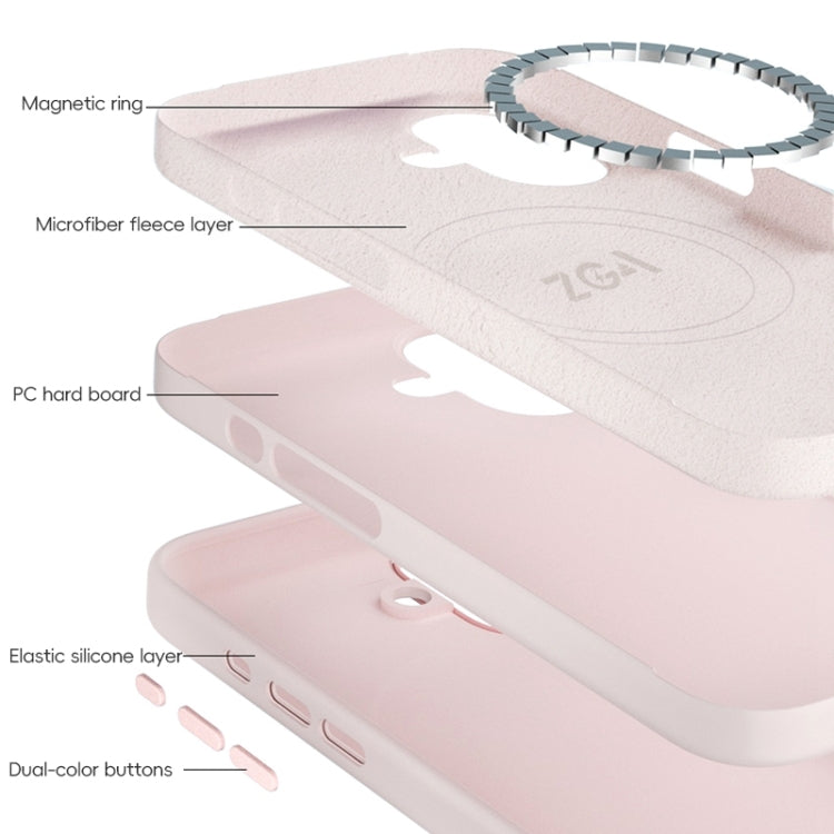 For iPhone 16 Plus ZGA Colorful Liquid Silicone Magsafe Phone Case(Pink)