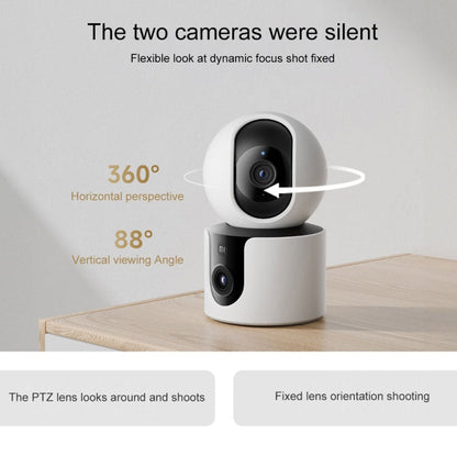 Original Xiaomi Smart Camera C300 Dual Lens Edition 3MP Support AI Detection, US Plug(White)