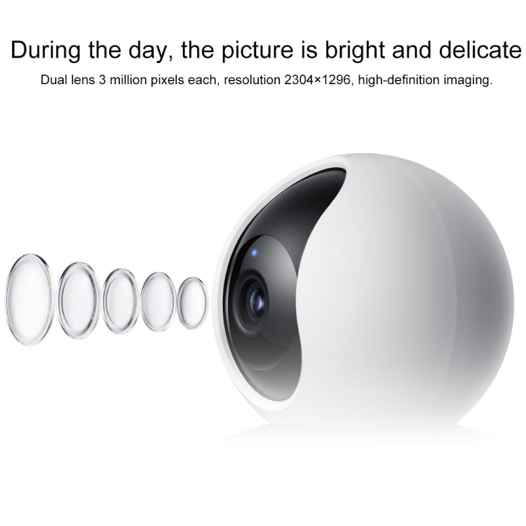 Original Xiaomi Smart Camera C300 Dual Lens Edition 3MP Support AI Detection, US Plug(White)