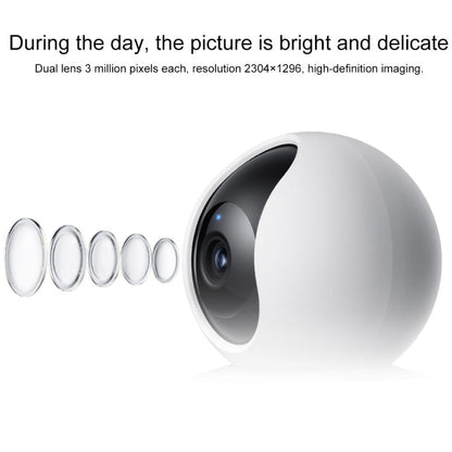 Original Xiaomi Smart Camera C300 Dual Lens Edition 3MP Support AI Detection, US Plug(White)