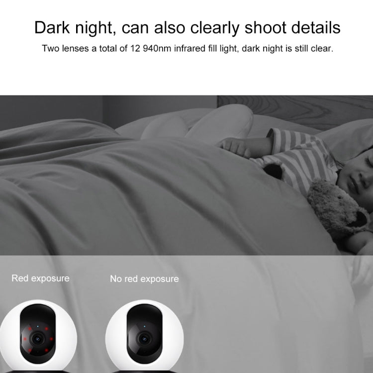 Original Xiaomi Smart Camera C300 Dual Lens Edition 3MP Support AI Detection, US Plug(White)