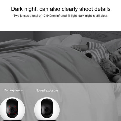 Original Xiaomi Smart Camera C300 Dual Lens Edition 3MP Support AI Detection, US Plug(White)