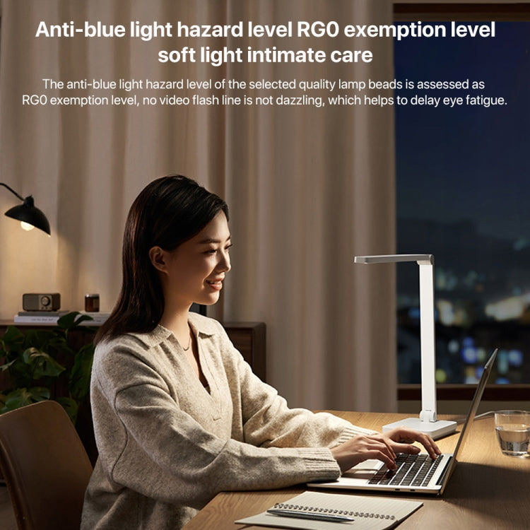 Original Xiaomi Mijia LED Desk Lamp 2 Lite Anti Blue-ray Three Levels Brightness, US Plug(White)