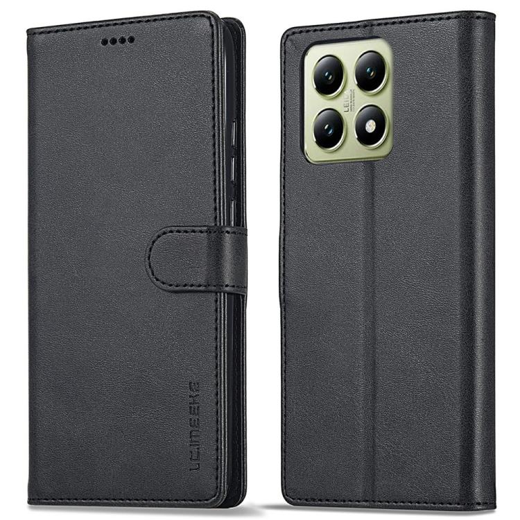 For Xiaomi 14T LC.IMEEKE Calf Texture Leather Phone Case(Black)