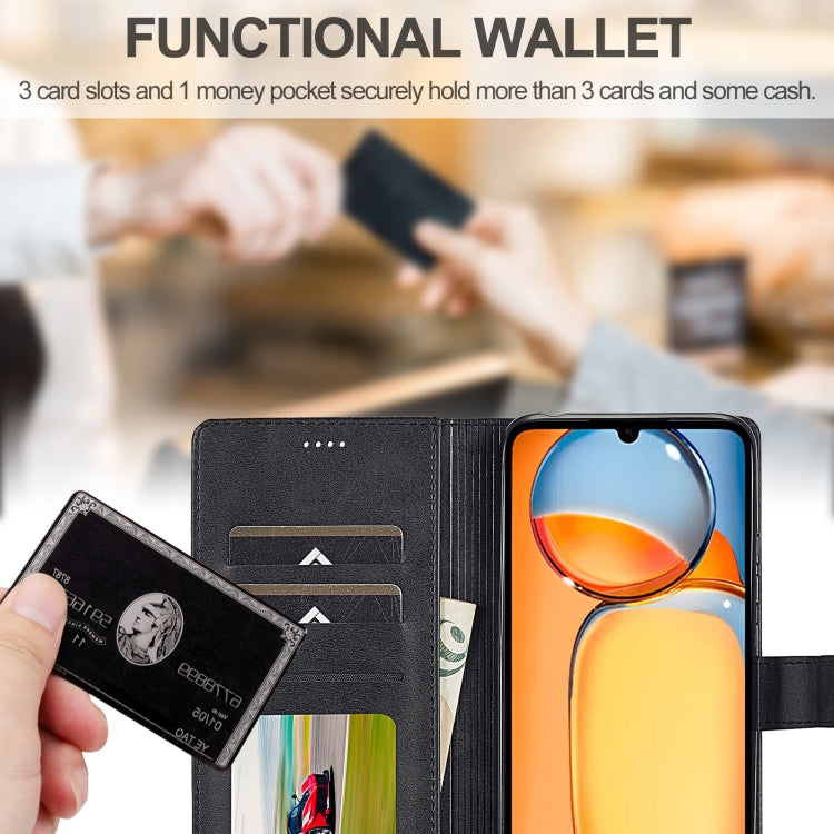 For Xiaomi 14T LC.IMEEKE Calf Texture Leather Phone Case(Black)