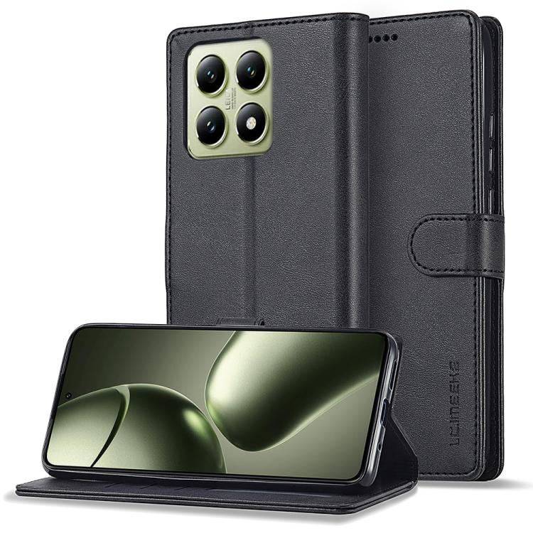 For Xiaomi 14T LC.IMEEKE Calf Texture Leather Phone Case(Black)